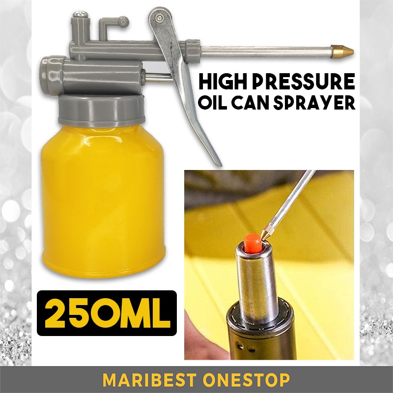 250ml High Pressure Metal Hand Pump Oil Can Sprayer Oil Lubricant Spray