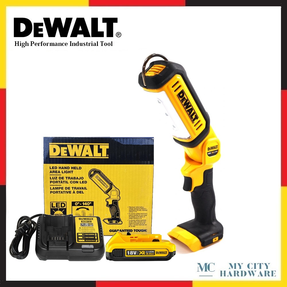 DEWALT DCL050-XJ 18V/20V XR Handheld LED Worklight with Charger & 2.0ah ...