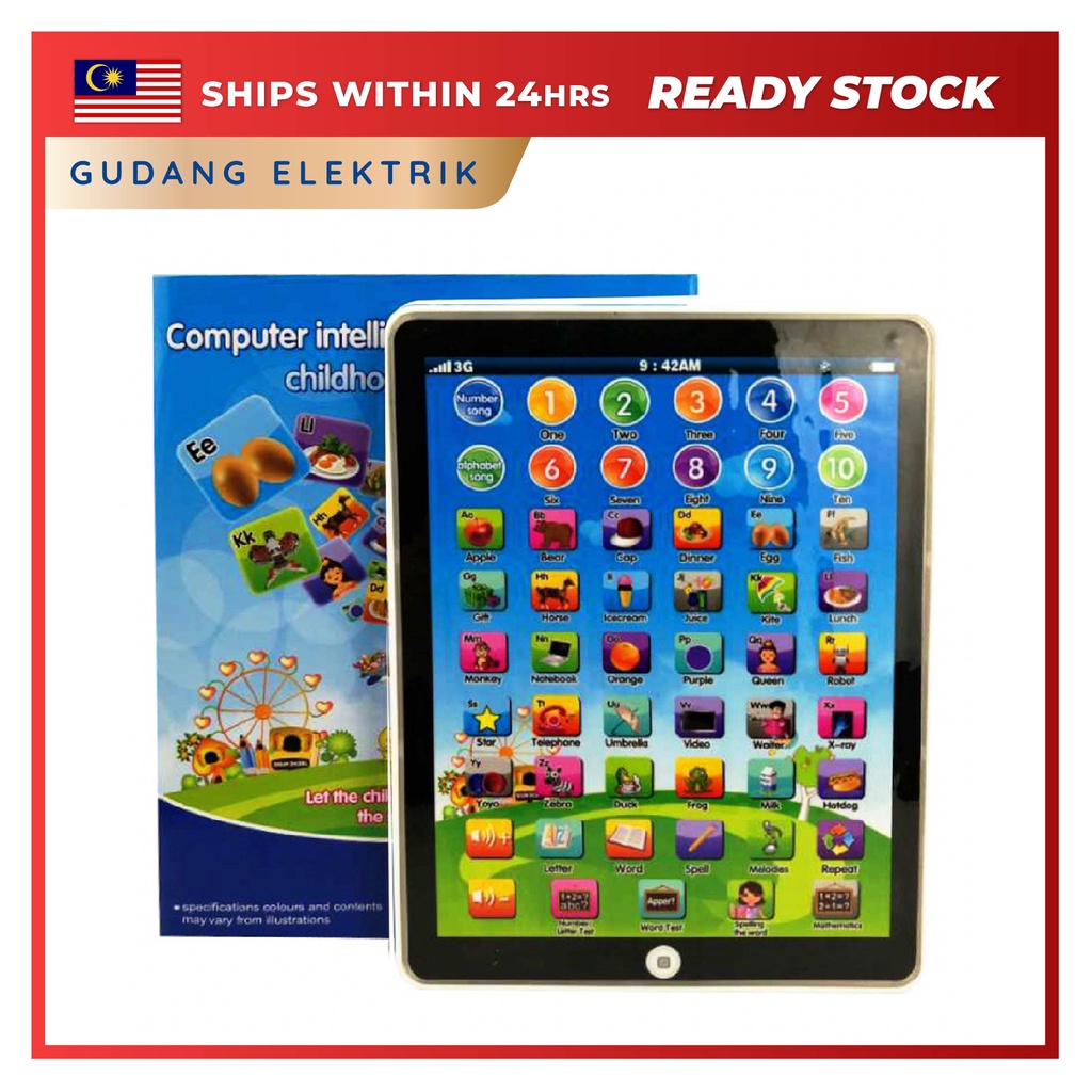 Kids Early Learning Educational Tablet [Small/ Large] Letters Alphabets ...