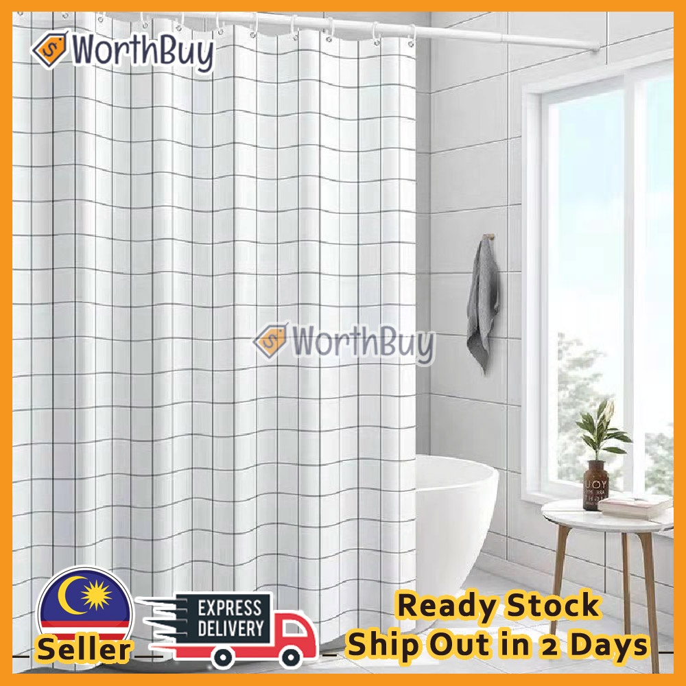 Worthbuy Bathroom Shower Curtain Printed Peva Waterproof Curtain