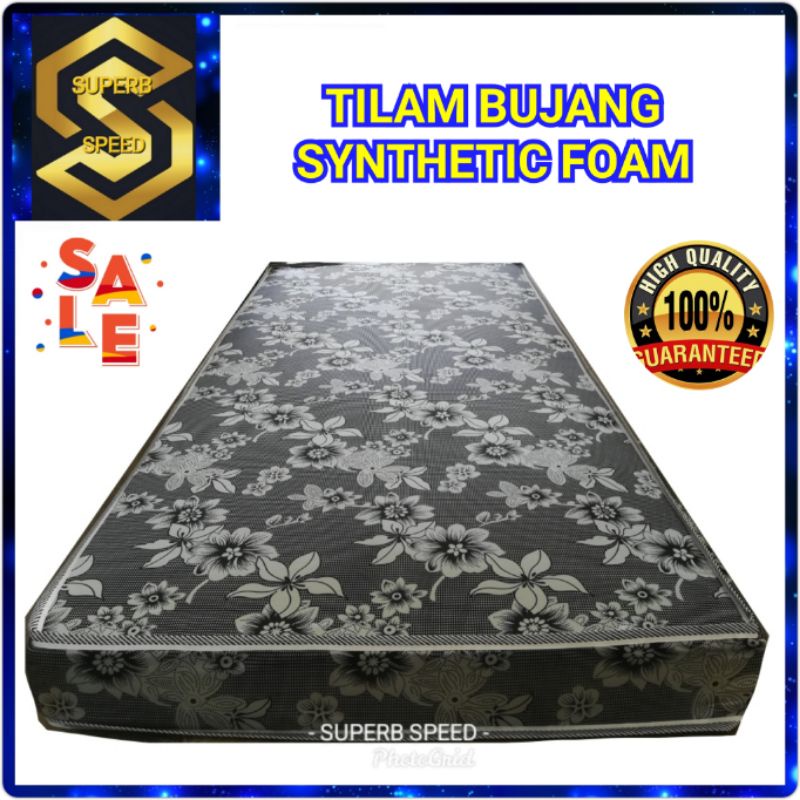 Free Bantal Single Mattress Tilam Bujang 4 Inch 5 Inch High Density Synthetic Foam Latex Feel