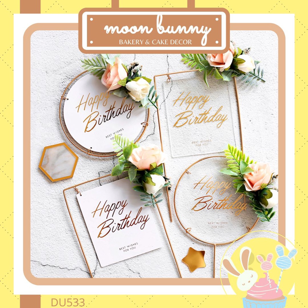 Iron Ring Transparent Happy Birthday Cake Topper Acrylic Birthday Cake ...
