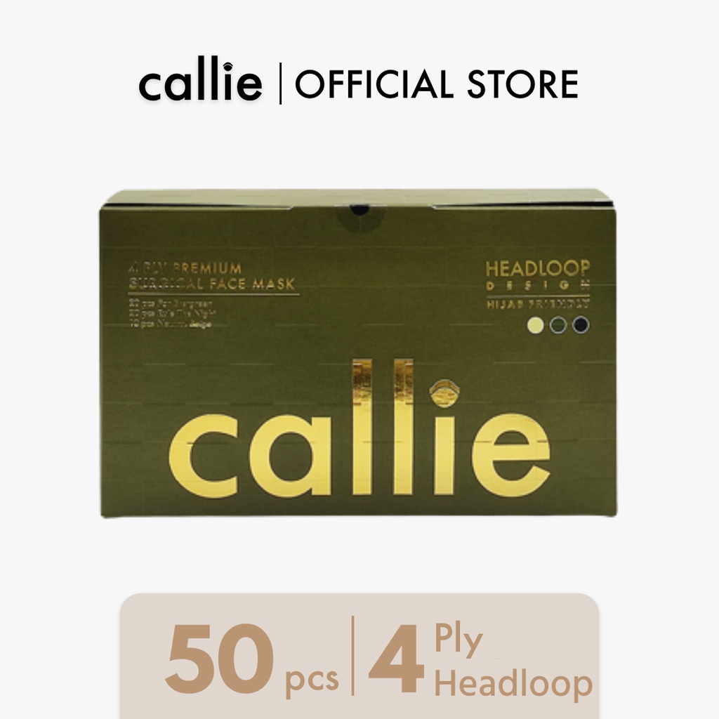 Callie 4 Ply Headloop / Hijab Medical Face Mask - Raya 2022 Edition (50 ...
