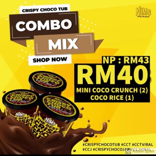 🍫READY STOCK🍫 NIMS CRISPY CHOCO TUB -PROMO COMBO- (RICE & CRUNCH ...