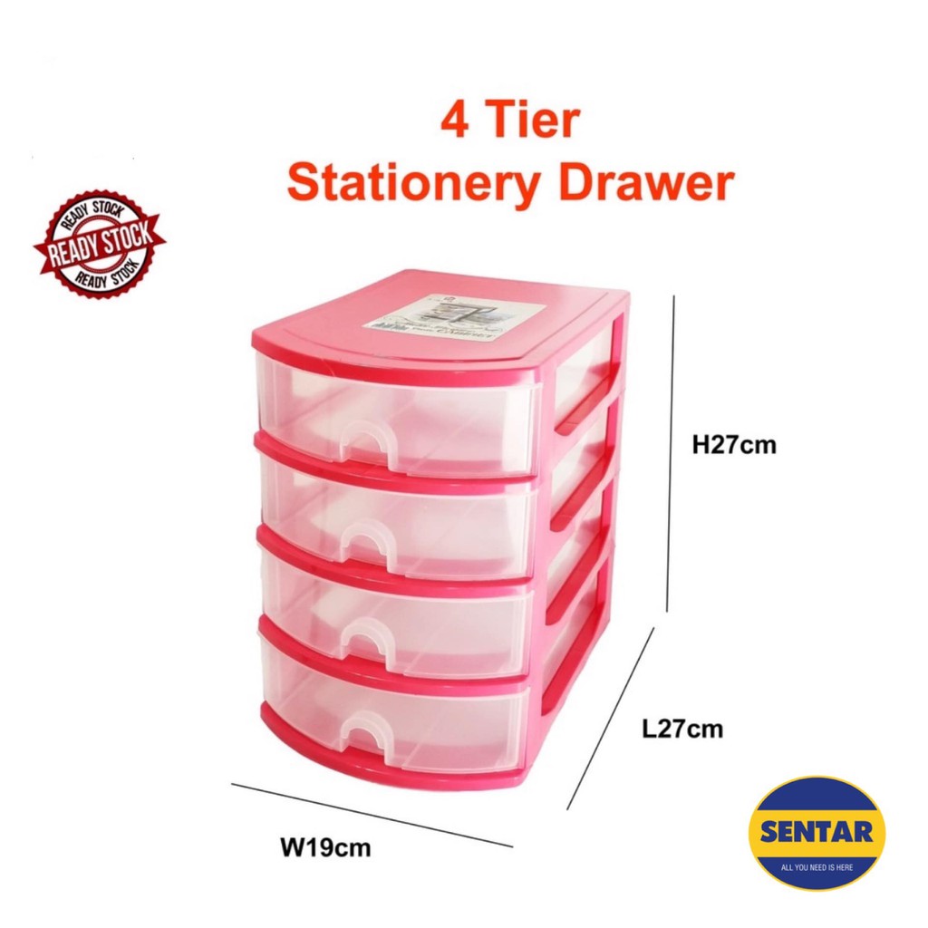Multipurpose Drawer 2/3/4/5 Tier Plastic Stationery Drawer / Small ...