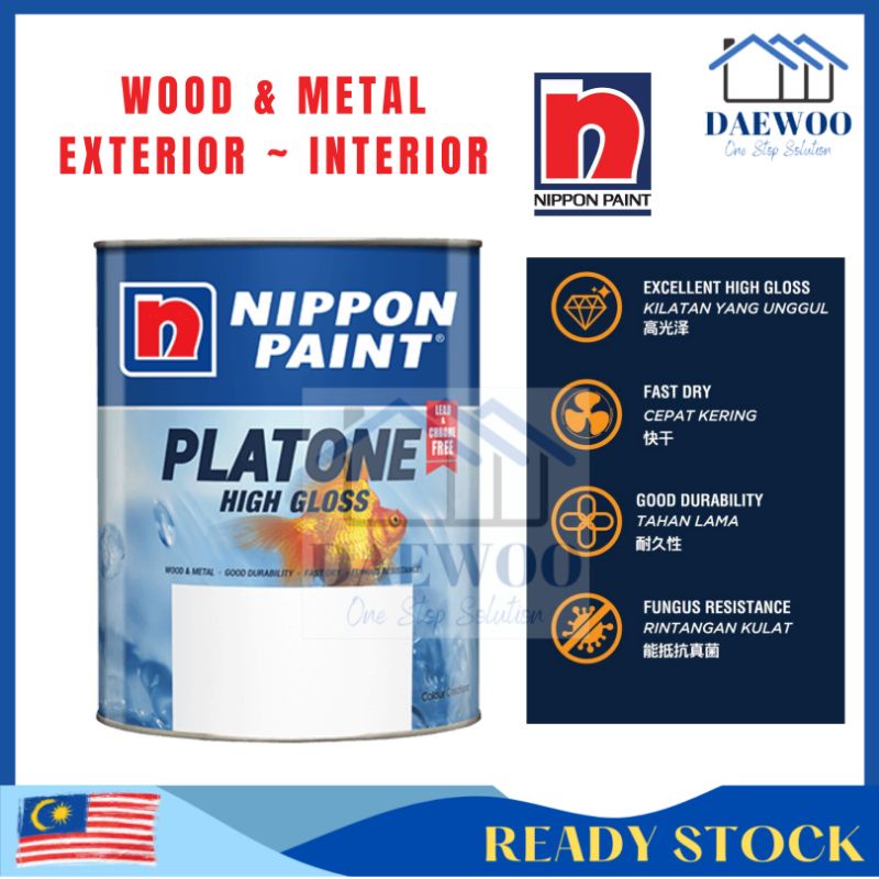 Nippon Platone High Gloss 1L Wood & Metal Paint Cat Minyak Cat Kayu Cat ...