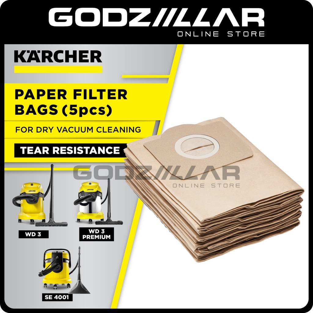 Karcher Paper Filter Bag (5pcs/box) Vacuum Filter Bag For WD3 & WD3
