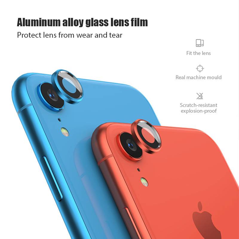 Tempered Glass Screen Protector Metal Circle Ring Frame Camera