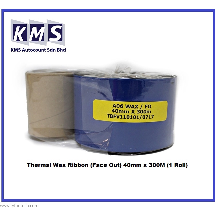 Thermal Wax Ribbon (Face Out) 40mm x 300M (1 Roll) | Shopee Malaysia