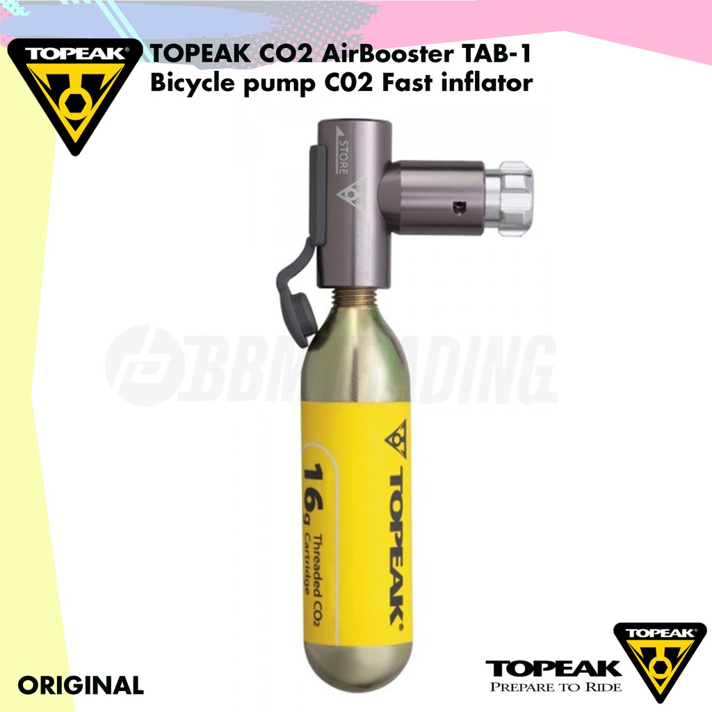 TOPEAK CO2 AIRBOOSTER TAB1 BICYCLE PUMP C02 FAST INFLATOR Shopee