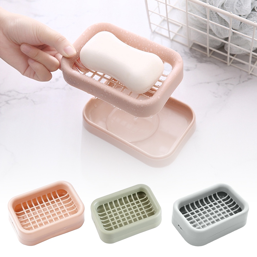 1Pcs Simple Double-layer Soap Holder Plastic Shower Soap Dish Non-slip ...