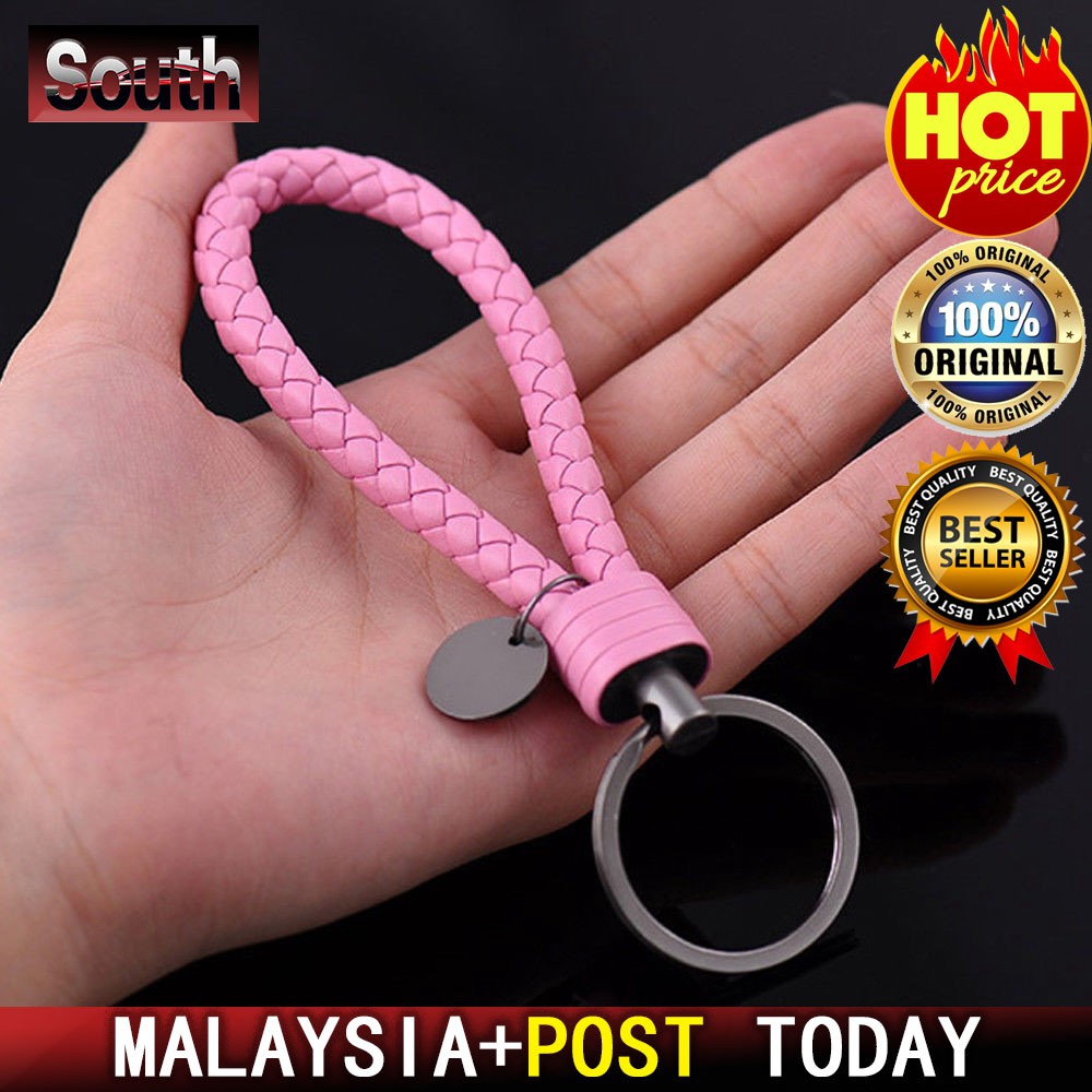 Car Key chain With Key Ring Vehicle Rotating Leather Rope Hand Woven ...