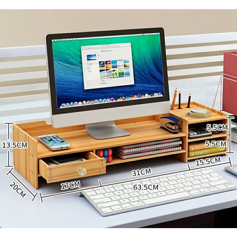 Creative Office Monitor Shelves Computer Table Organizer Storage Rack ...