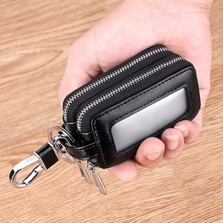 Genuine Leather Key Wallet Holder Men Handmade Zipper Car Smart Key Case  Cover Coin Purse Organizer Housekeeper For Women