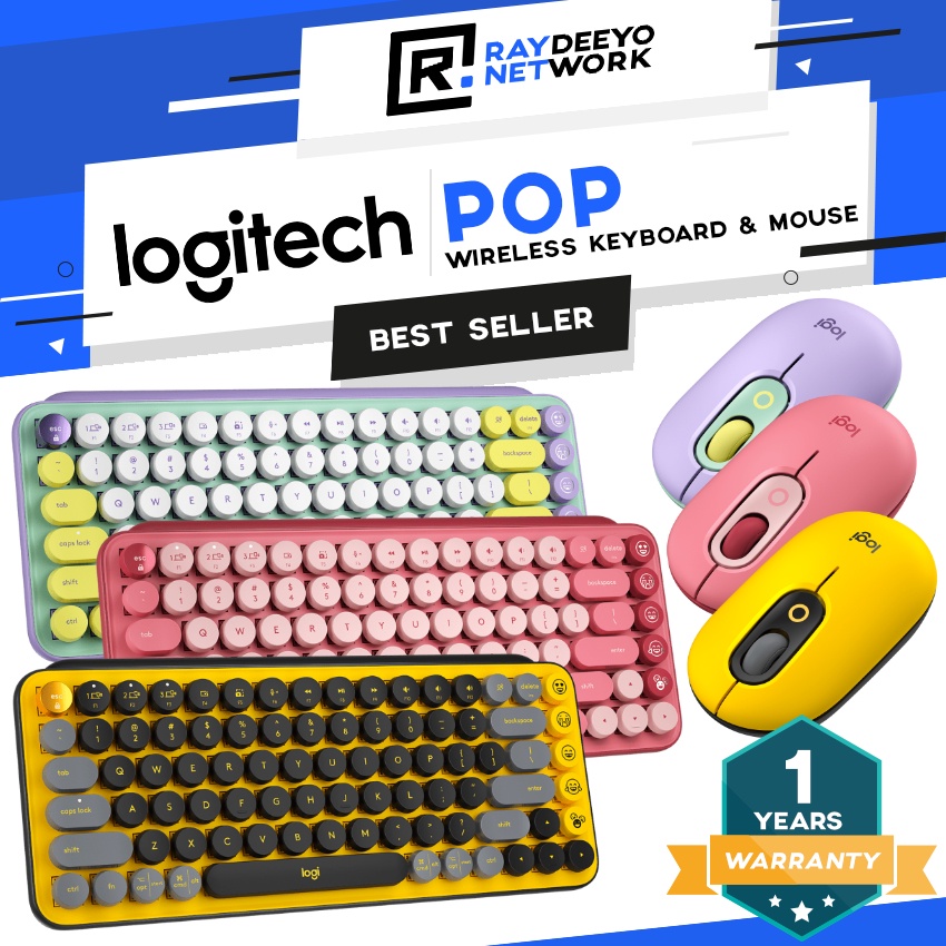 Logitech POP Keys / POP Mouse Wireless Mechanical Keyboard & Mouse ...