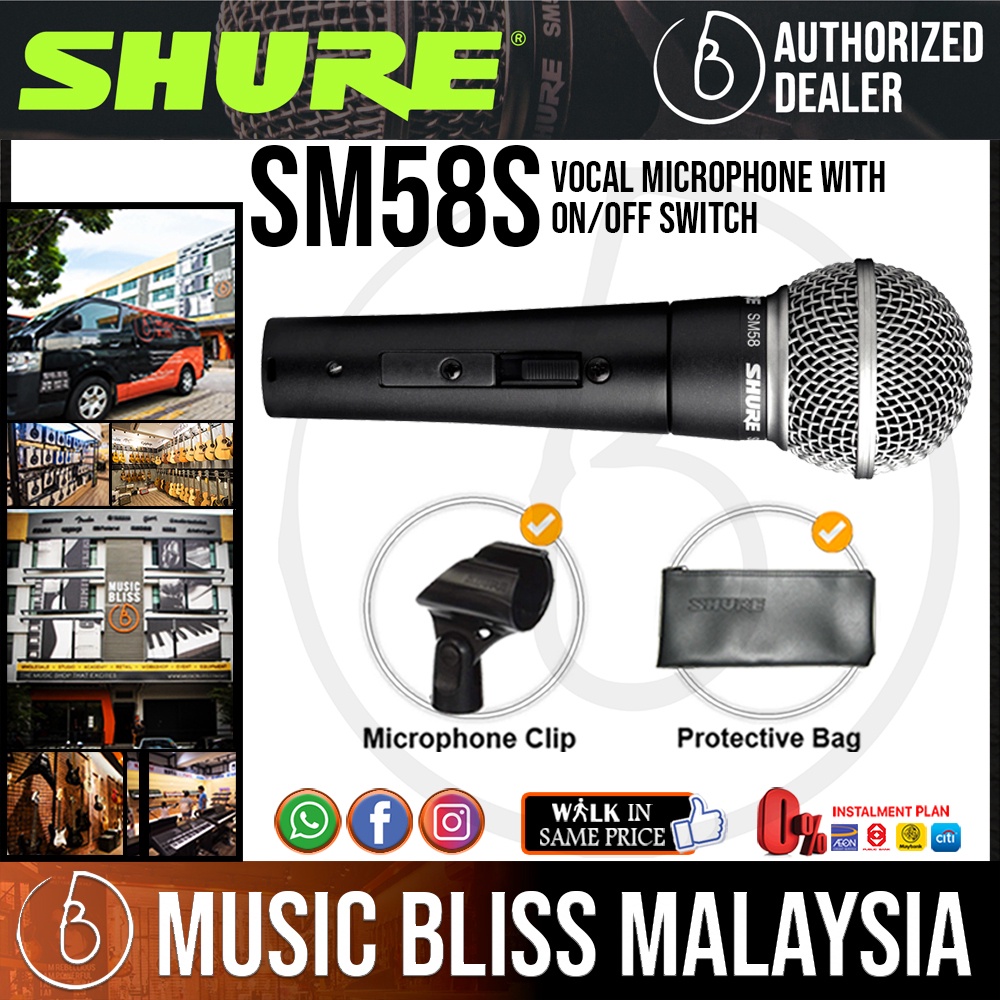 Shure SM58S Vocal Microphone with On/Off Switch (SM-58S / SM-58 / SM58 ...