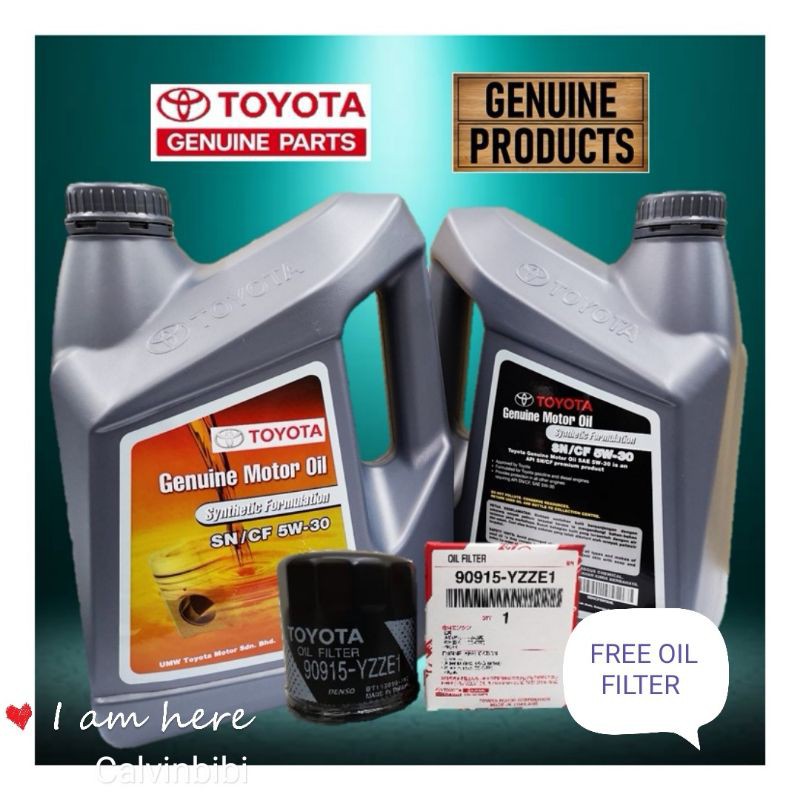 Toyota 5W-30 Semi Synthetic Engine Oil 4L SSNCF5W30 (FREE Oil Filter ...