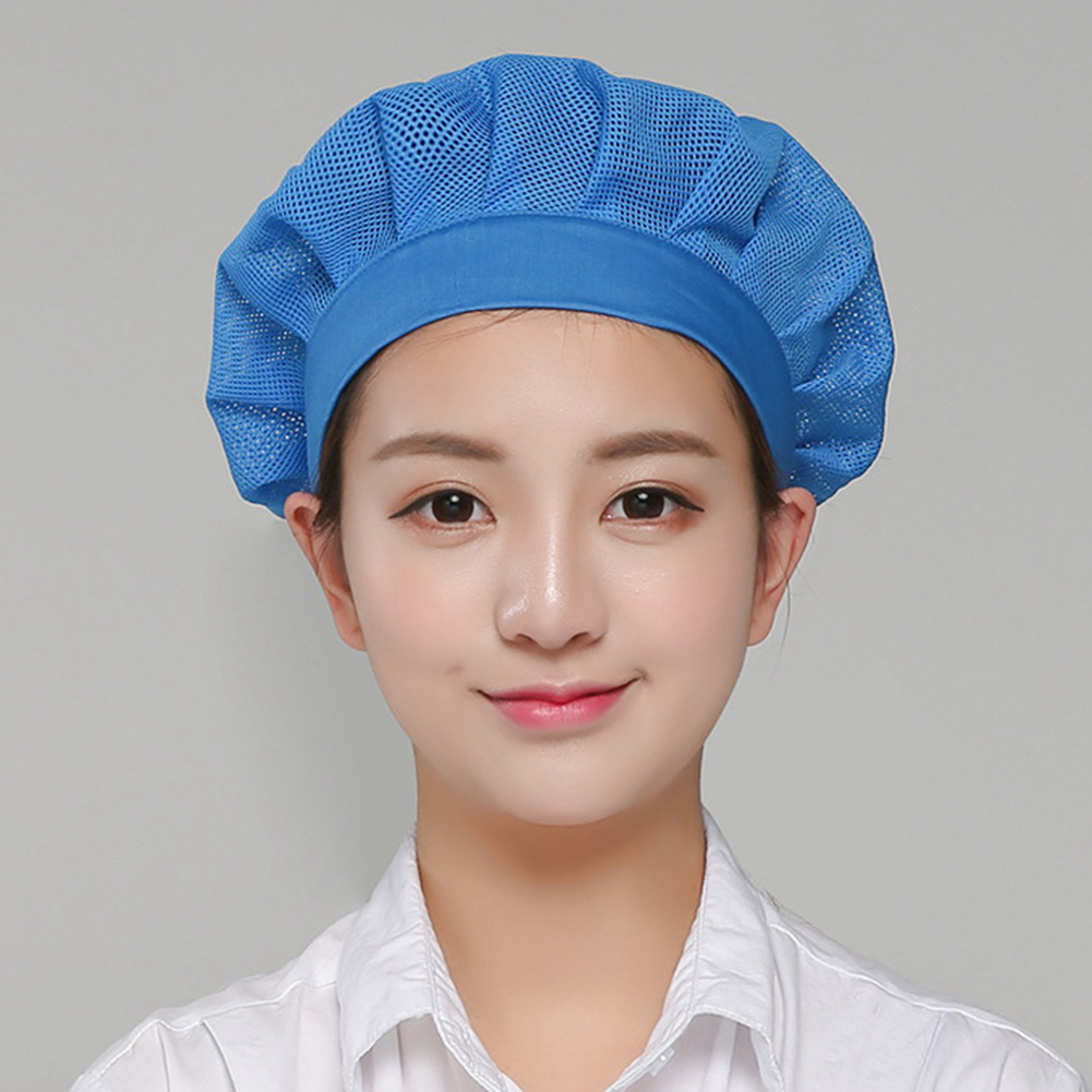 2 Types Chef Cap Cooking Kitchen Hat Food Service Hair Nets Mesh Brim ...