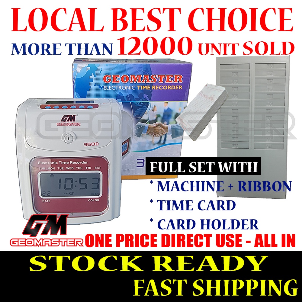 Local Geomaster Punch Card Machine Time Recorder Punch Card (English
