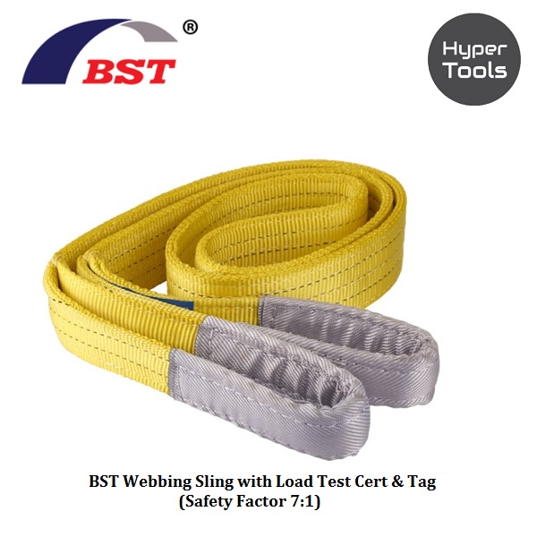 BST Webbing Sling with Load Test Cert & Tag (Safety Factor 7:1) - 3 Ton ...