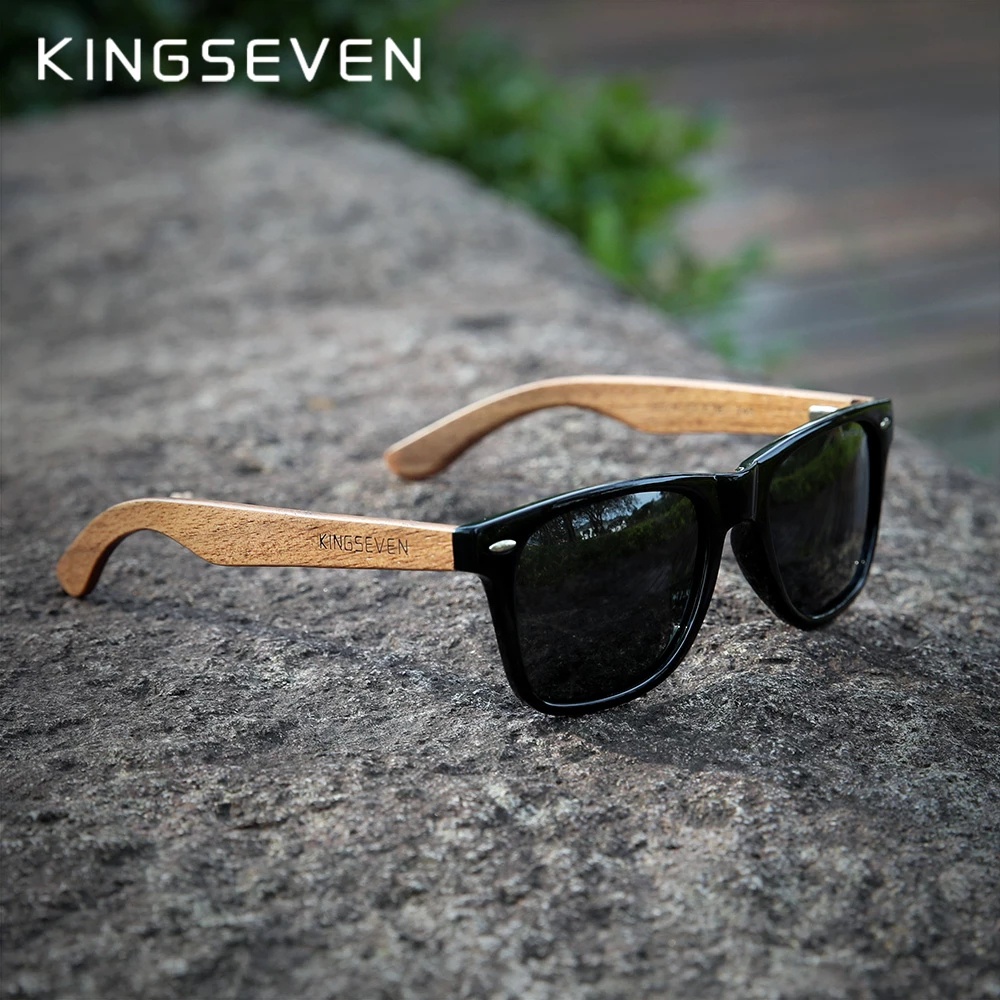 KINGSEVEN 2022 Black Walnut Sunglasses For Men And Women Polarized Sun