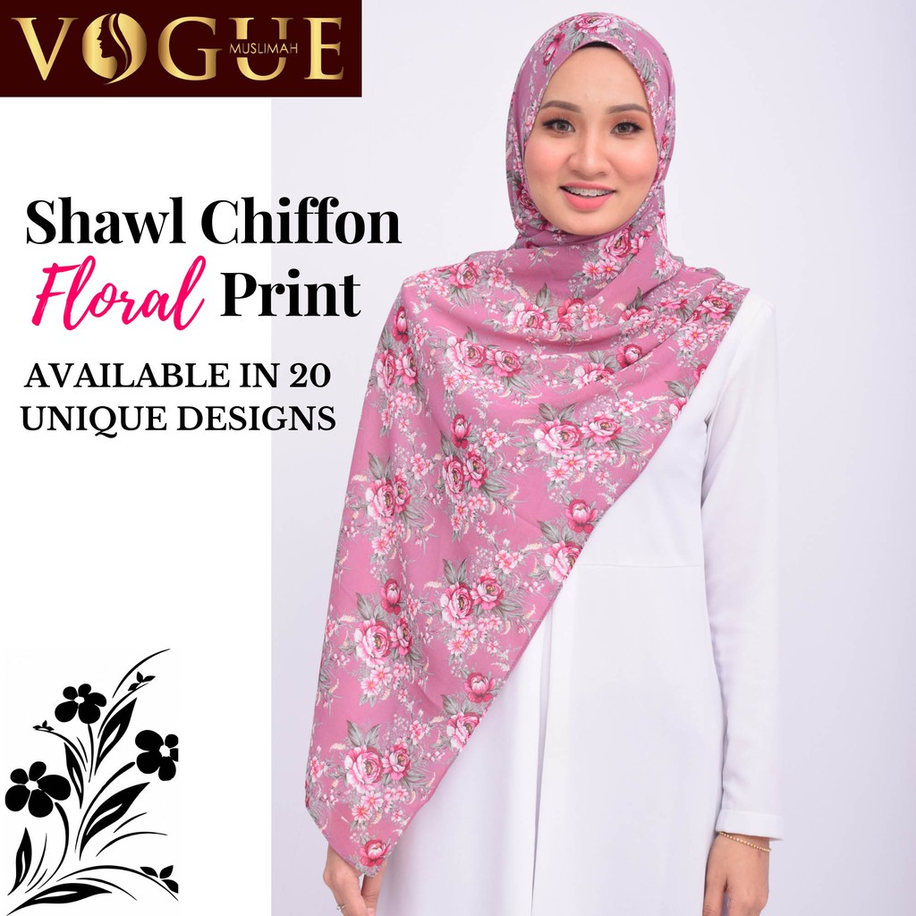 Chiffon printed hot sale shawl