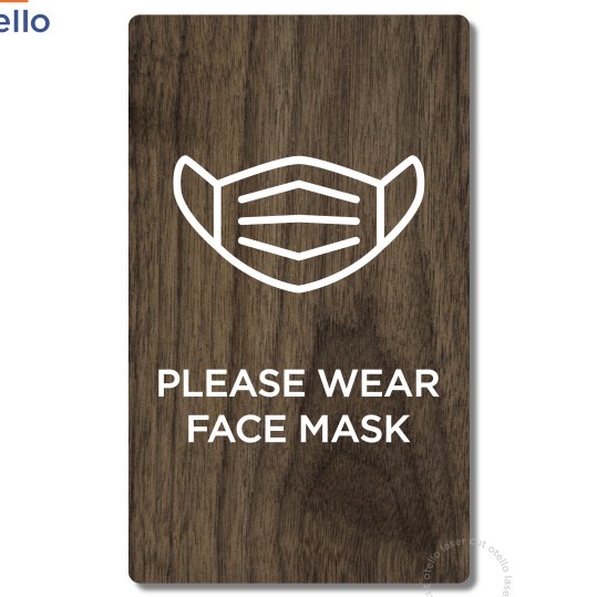 KAYU Please Wear Face Mask Sign Board UV Print Signage Blackboard ...