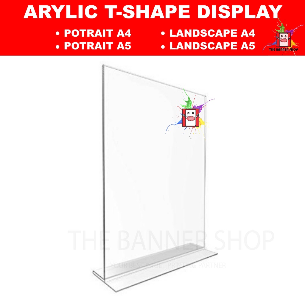 Acrylic Stand A4 Size A5 Size, Acrylic TShape Display Stand, T Shape