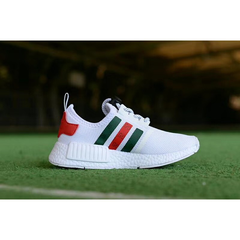 Kevin ready stock original Adidas nmd x gucci white black bee women men running shoes