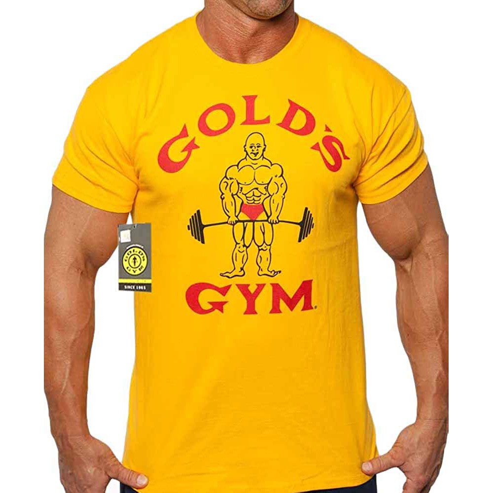 large size Gold'S Gym Licensed Bt 2 Yellow 100 Cotton Men's Tshirt XQ
