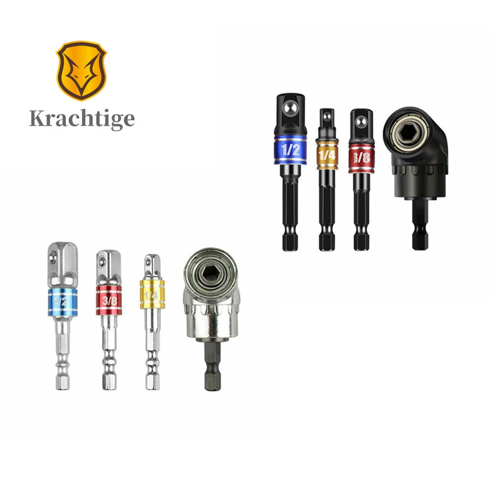 4Pcs 105 Degree Right Angle Drill Impact 1/4 3/8 1/2 Grade Driver ...