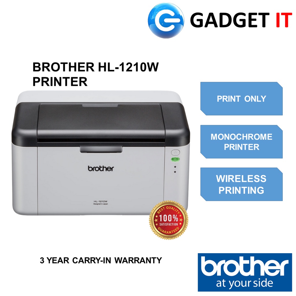 Brother Hl 1210w Wireless Single Function Monochrome Laser Printer Comes With Original Brother 6854