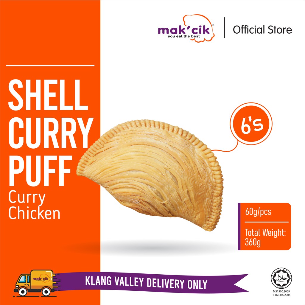 Mak'Cik Shell Curry Puff - Curry Chicken 360g (6pcs) | Shopee Malaysia