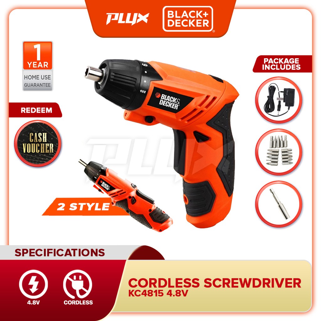 BLACK & DECKER KC4815 4.8V 200Rpm Cordless Rechargeable Screwdriver ...