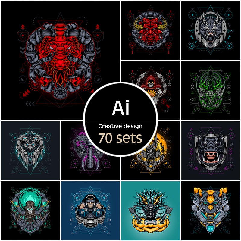 Graphic Design Template Bundle Pack / T-shirt Printing Decorative ...