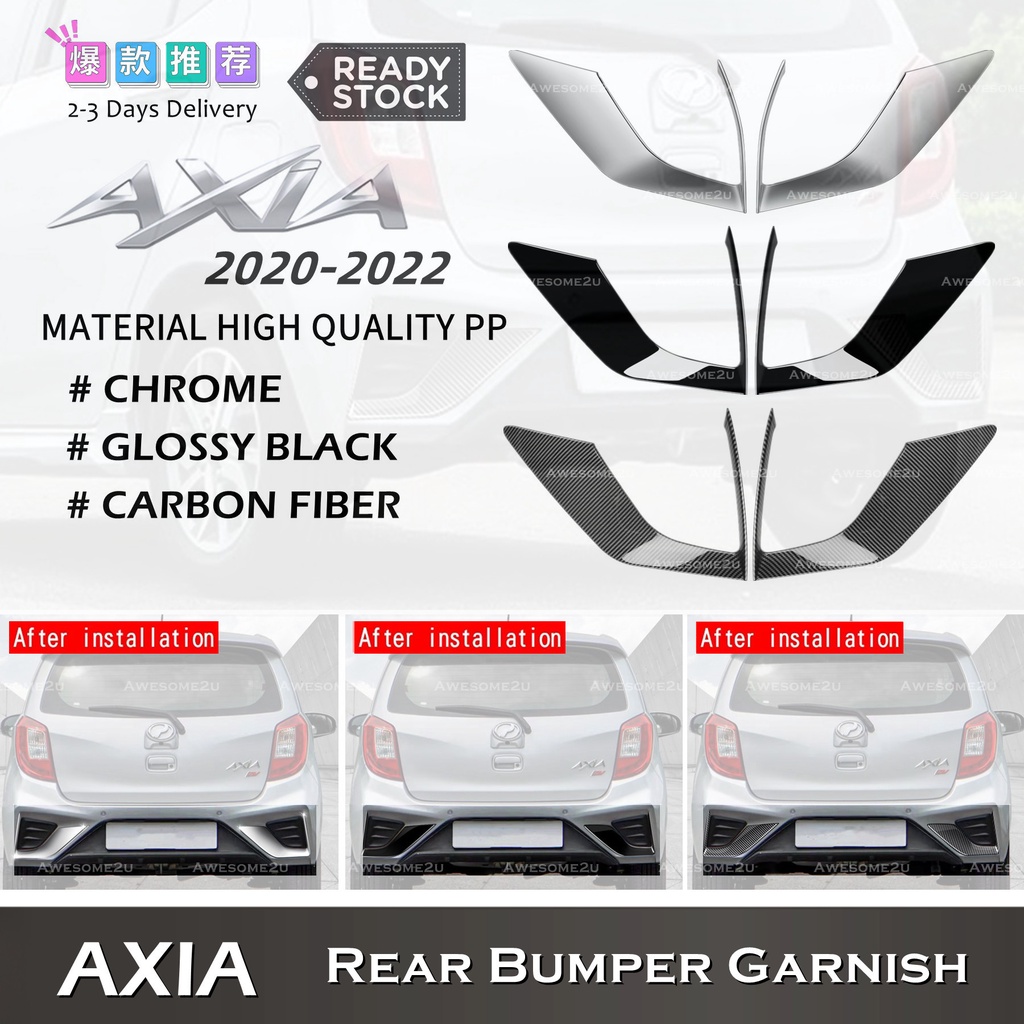 Awesome2u Perodua Axia 2020-2022 Rear Bumper Garnish Rear Skirt Bumper ...