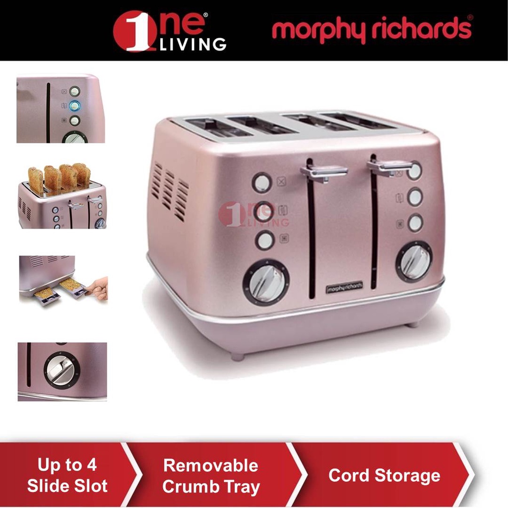 Morphy Richards Evoke 4 Slice Toaster Rose Quartz 240117 | Shopee