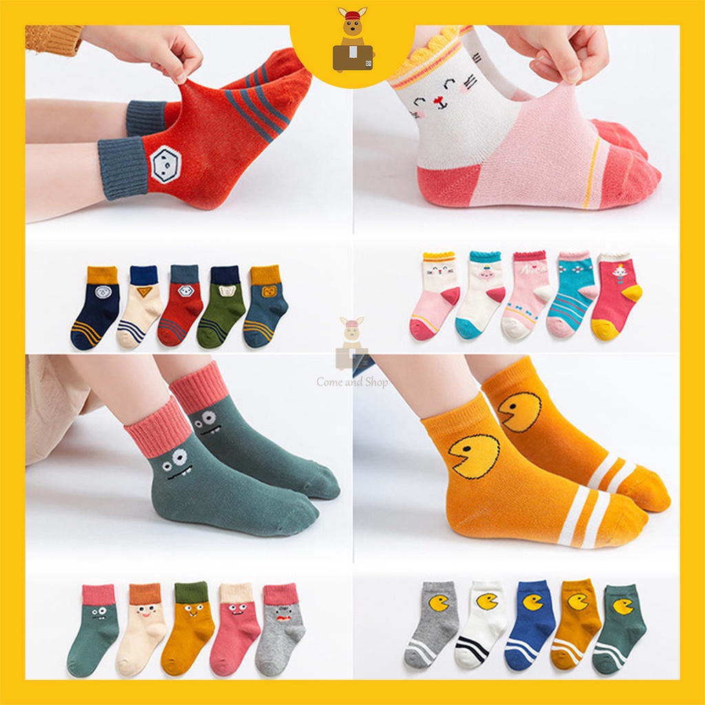 5 Pairs Cartoon Kid Socks Baby Cartoon Socks Children Socks Boy Girl Socks Cute Cartoon Unisex