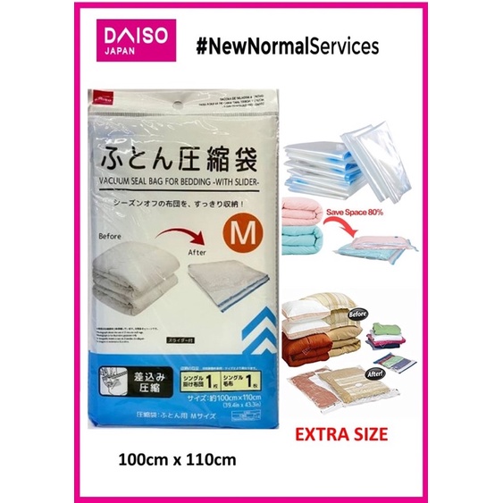 Daiso vacuum storage seal bag with slider Shopee Malaysia