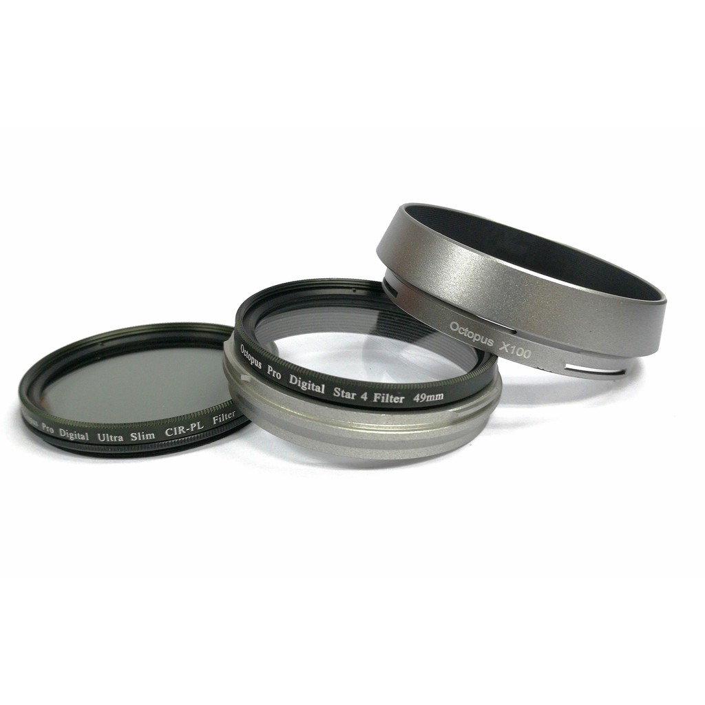 Octopus LHX100 Lens Hood + Star4 + CPL Filter FUJIFILM X100V X100F