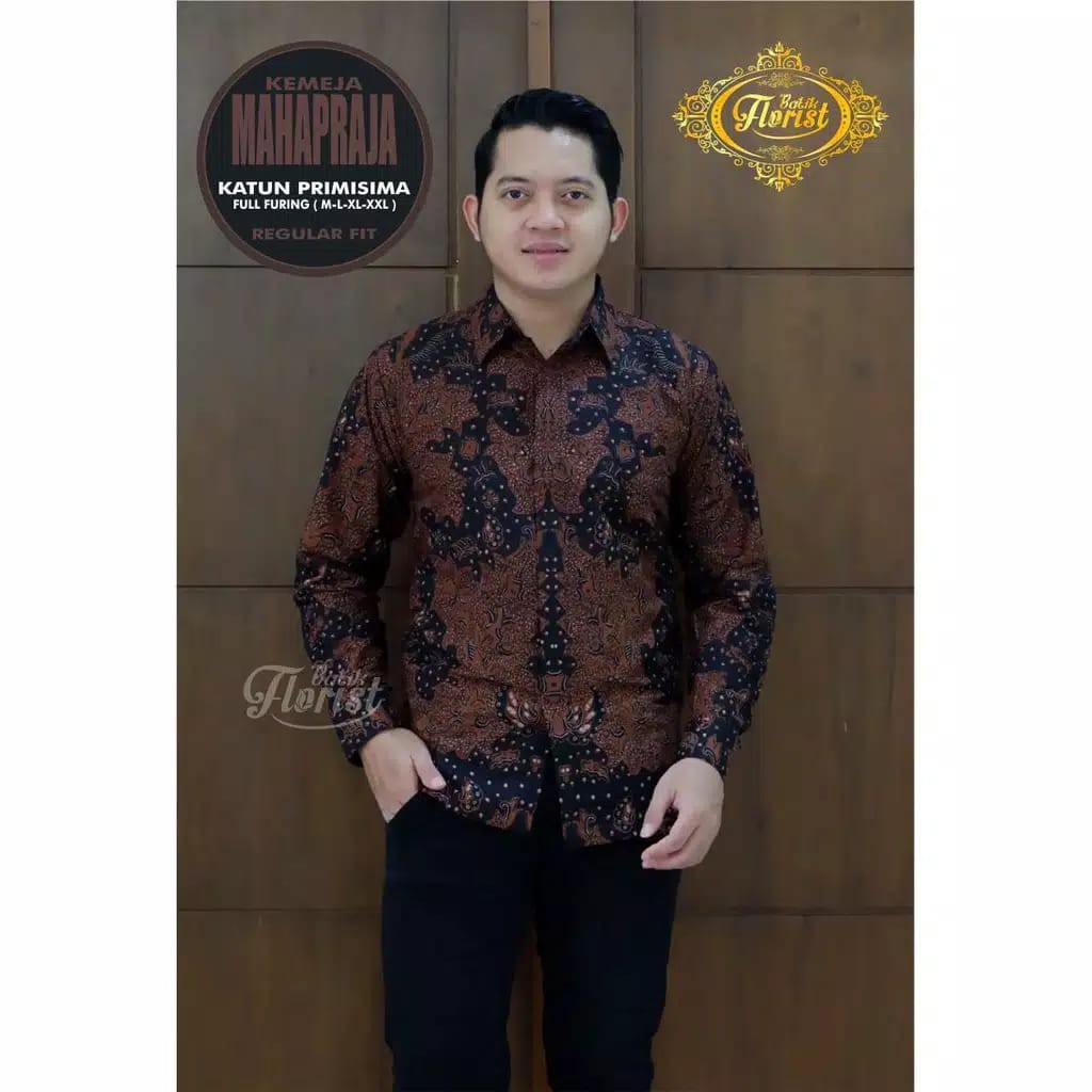 KATUN KEMEJA Soganja Men's Batik Shirt Lapis Sogan Cotton Sogan Solo ...