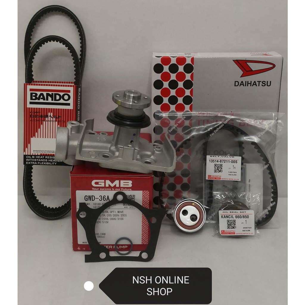 Timing Combo Kit Set+Fan Belt+Water Pump for Perodua Kancil 850