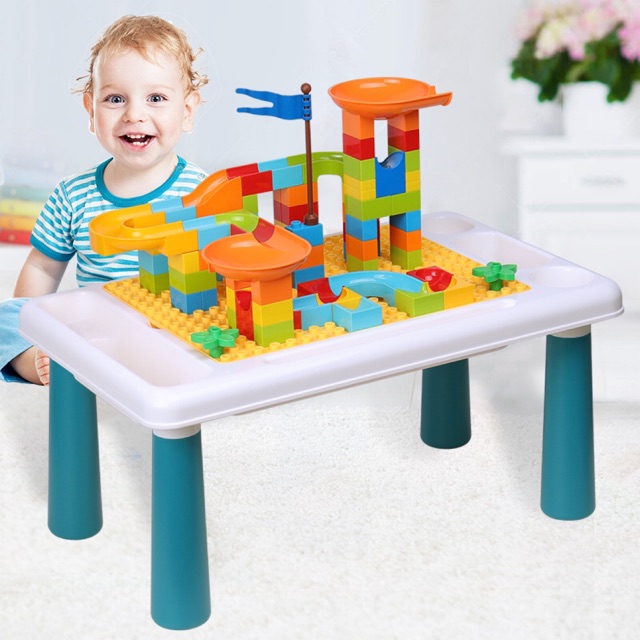 (RAYA OFFER) Building Blocks Education Study Table 81pcs Block Included ...