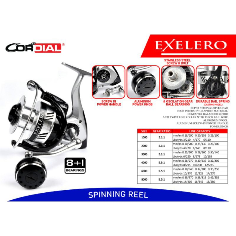 Exelero Cordial Reel | Power Handle | Pool Reel | Sea Reel | Shopee ...