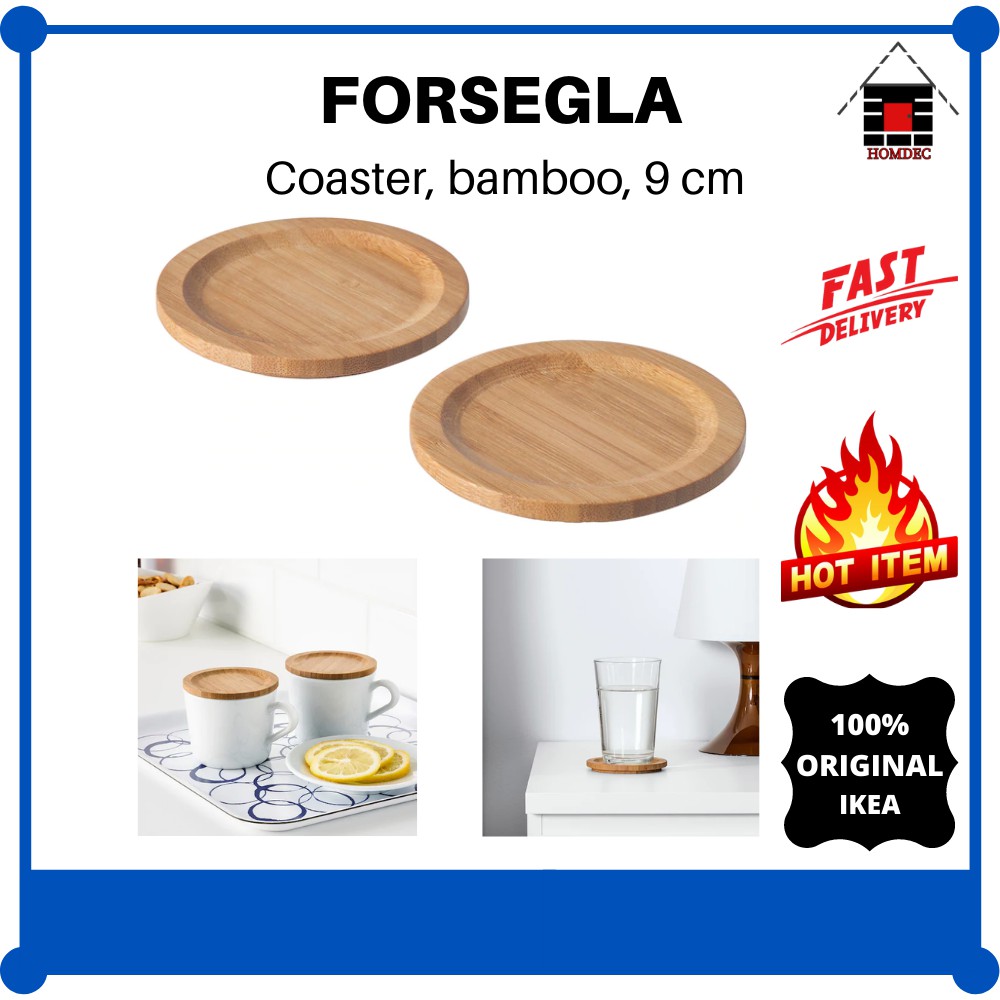 IKEA FORSEGLA Coaster, bamboo, 9 cm | Shopee Malaysia