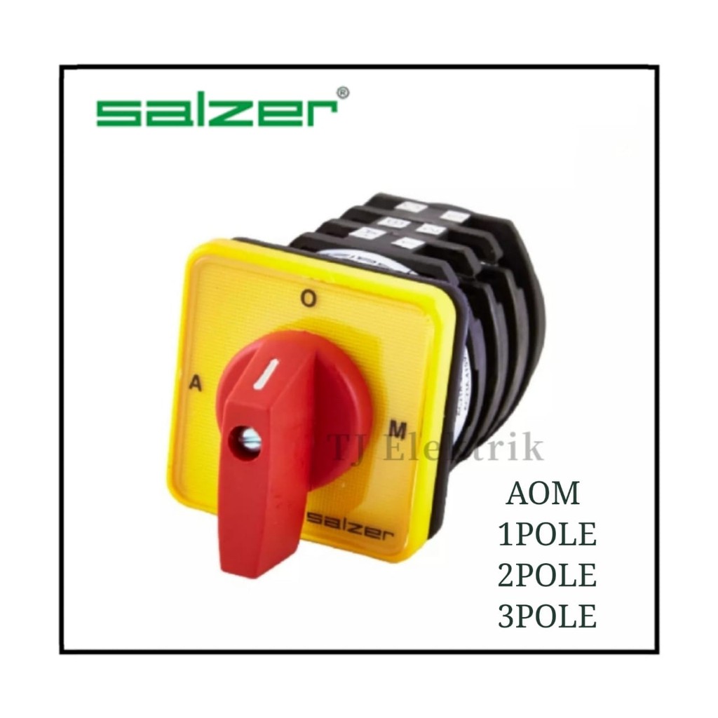SALZER CHANGEOVER SELECTOR SWITCH,16A AOM 1POLE/2POLE/3POLE (S1661153
