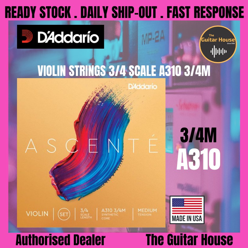 D'Addario Violin Strings 3/4 Scale A310 3/4M (D'addario) (Daddario) (DAddario) (Made In USA