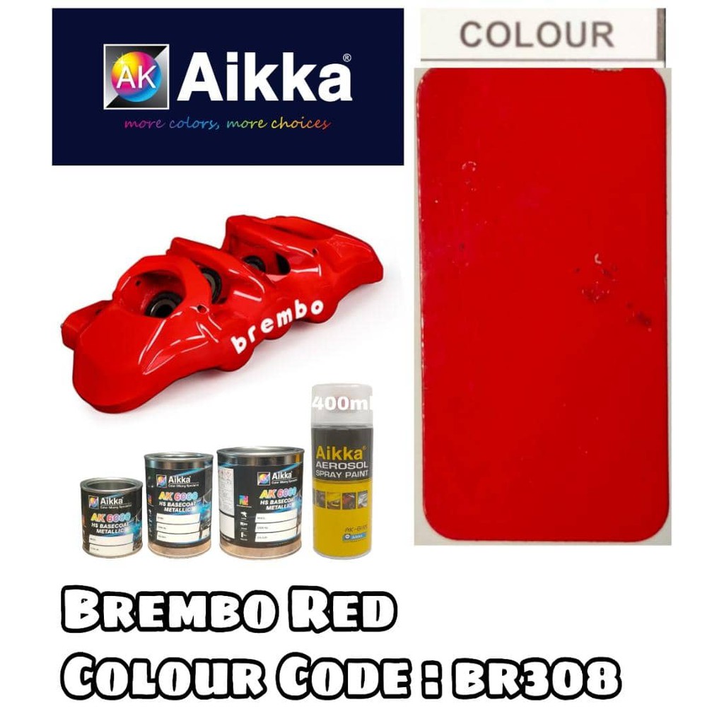 Aikka BR308 Brake Caliper Paint Racing Brake Brembo Red 400ml Cat