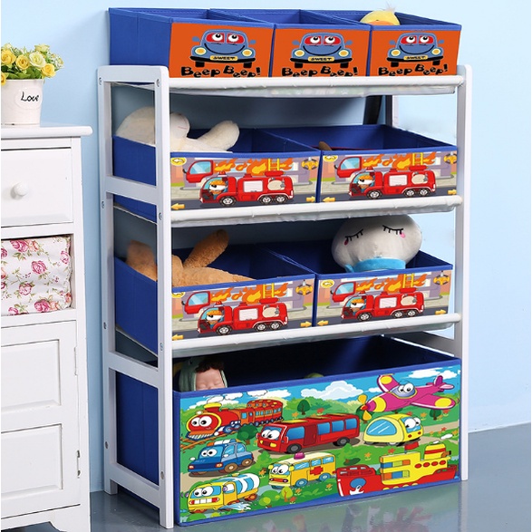 Children Kids Toys Storage Rack Toy Storage Organizer 3 and 4 Tiers ...
