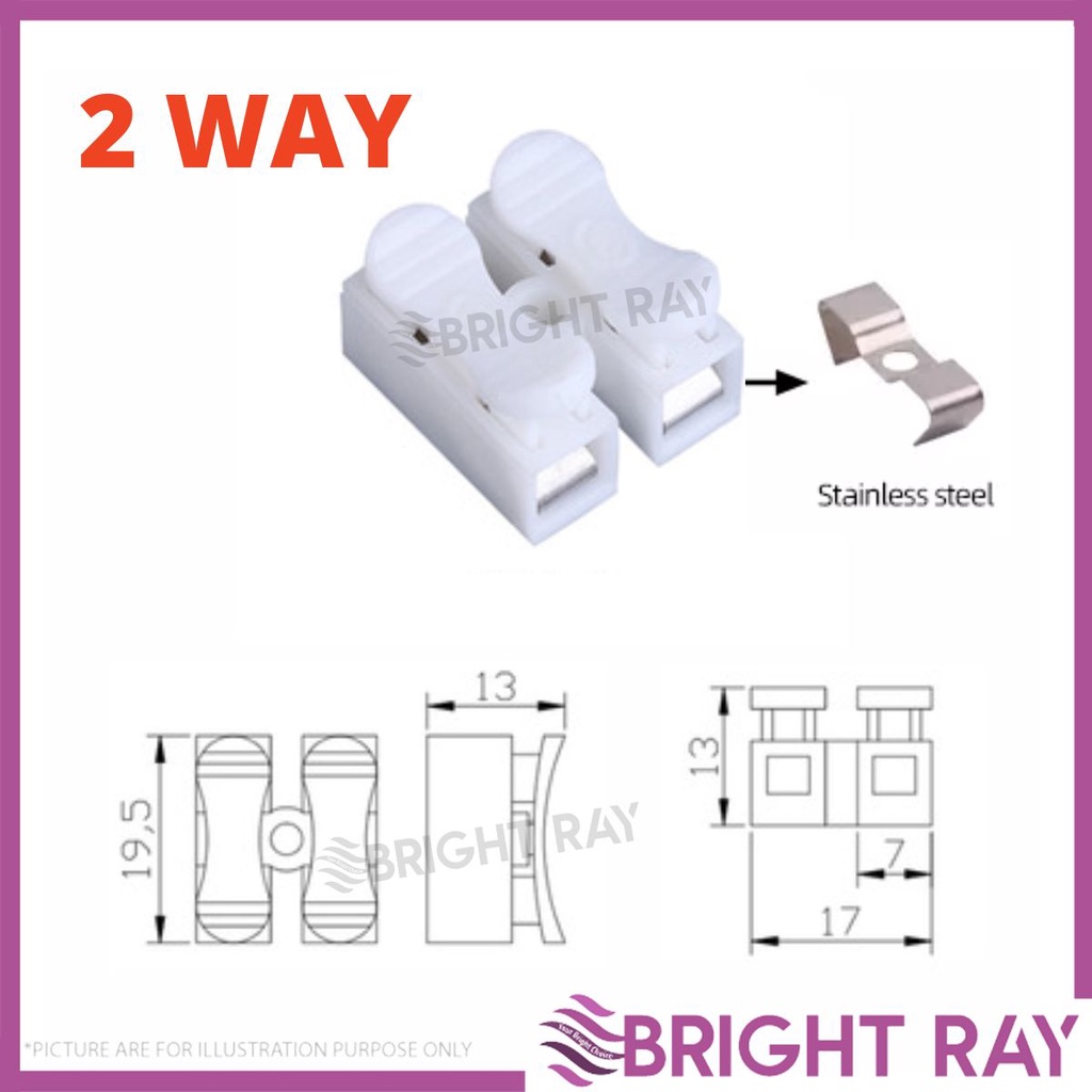 Push Connectors Clip Electrical Cable Clamp Terminal Block Connector ...